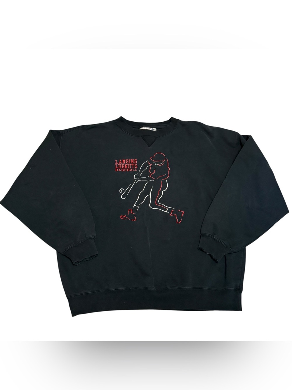 Vintage Lansing Lugnuts Crewneck Pullover Sweatshirt Black Mens XL